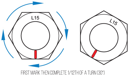 insert tube into fitting, tighten nut, light wrenching torquing nut