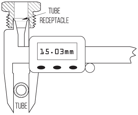 sizing tube fittings, calipers, tube fitting measurements